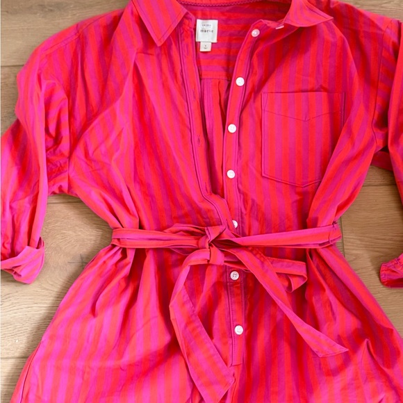 Maeve Vibrant Pink and Red Striped Top - Picture 3 of 3